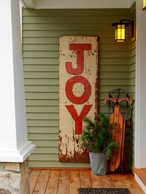 DIY hand-painted Christmas sign