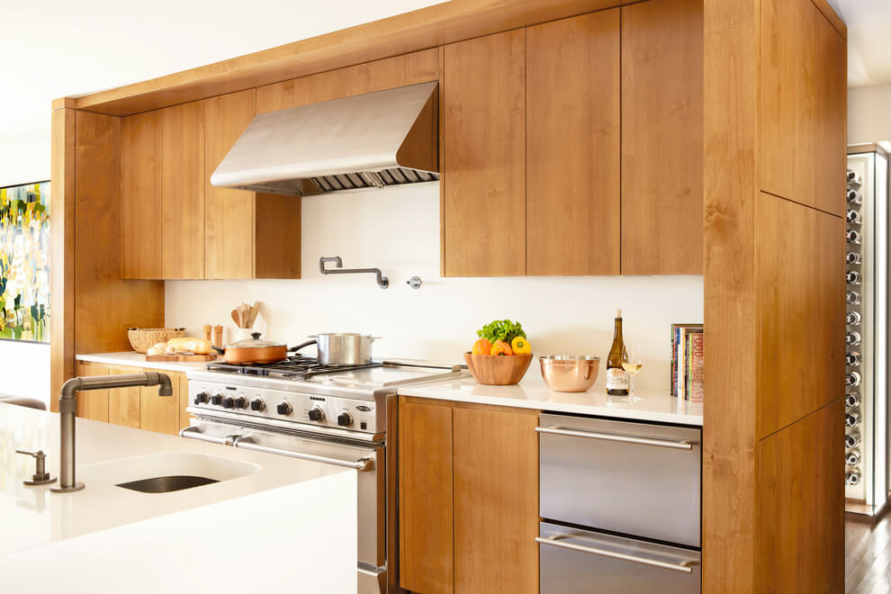 Wooden cabinets and wooden tones