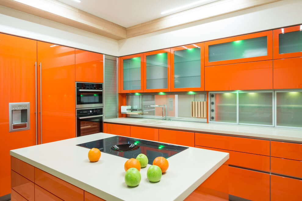 Happy orange kitchen design