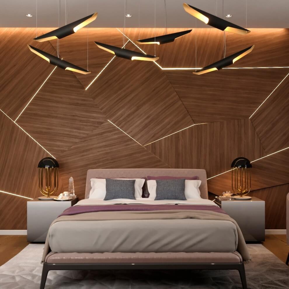 Geometric lines in the minimalist bedroom