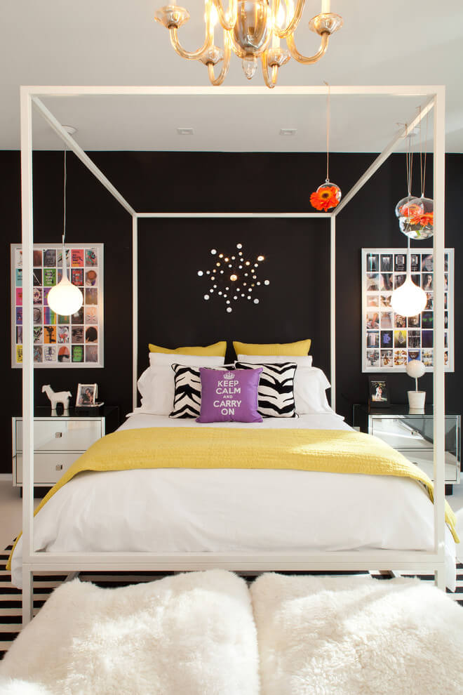 Cheerful bedroom with colorful accents
