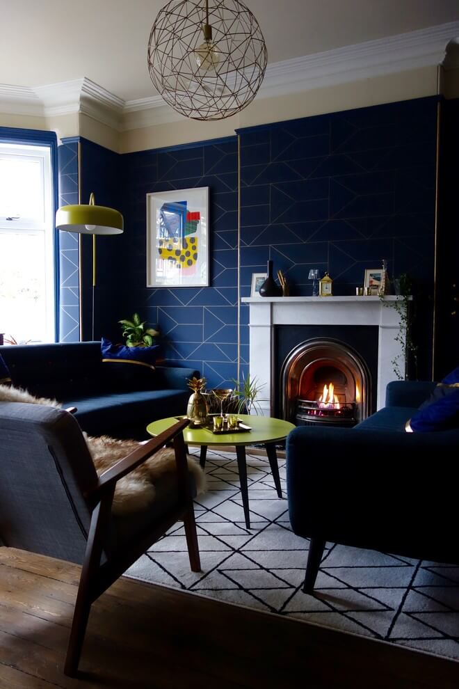 Fantastic blue patterned wall decor