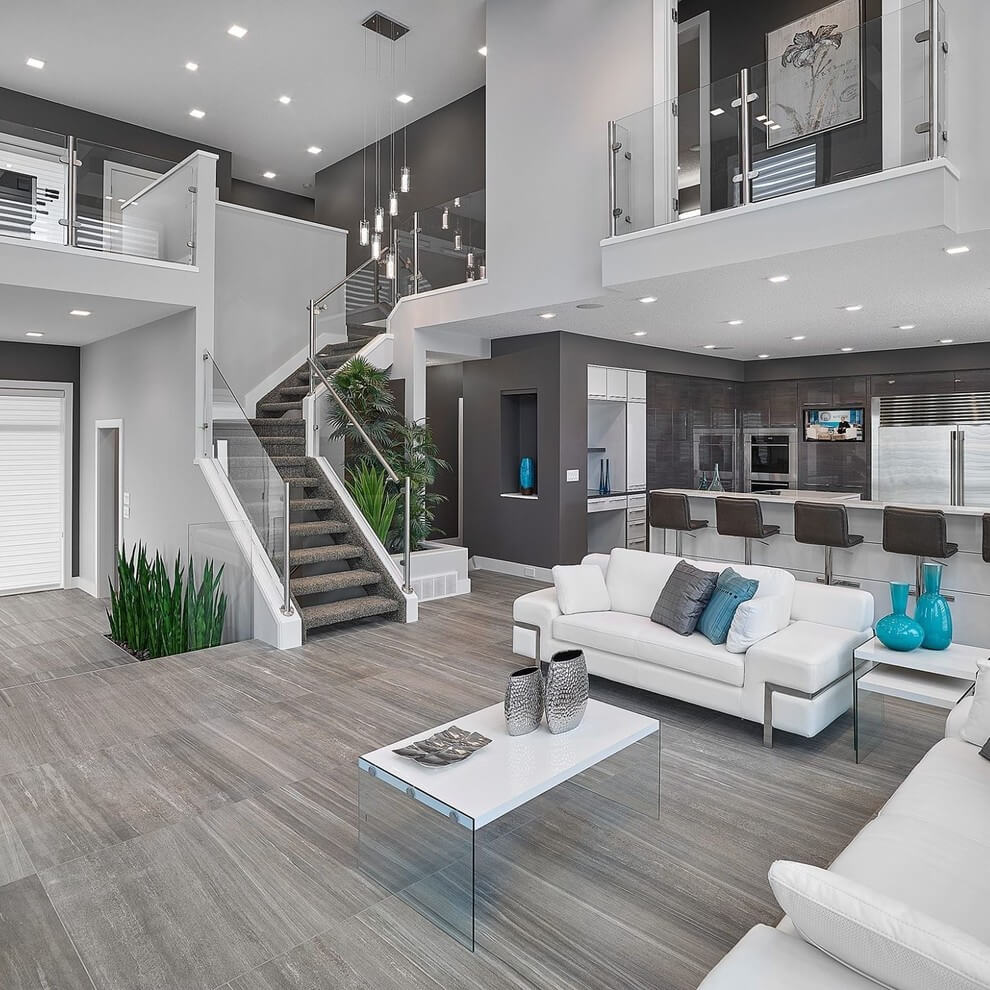 Modern gray living room decor