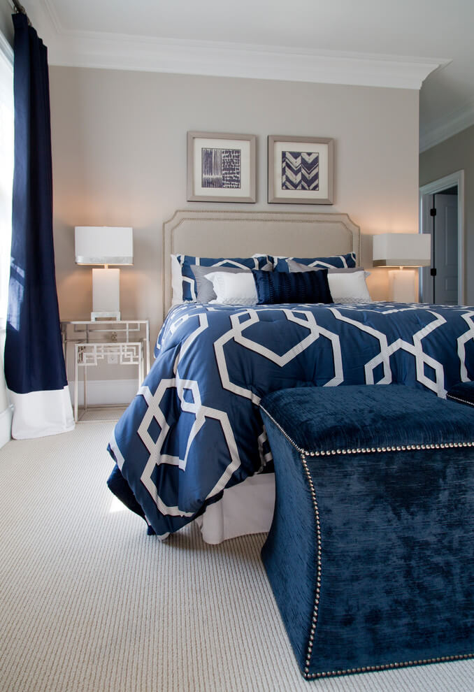 Modern bedroom in light blue