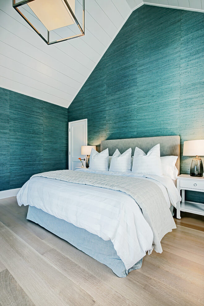 Turquoise and white bedroom decor