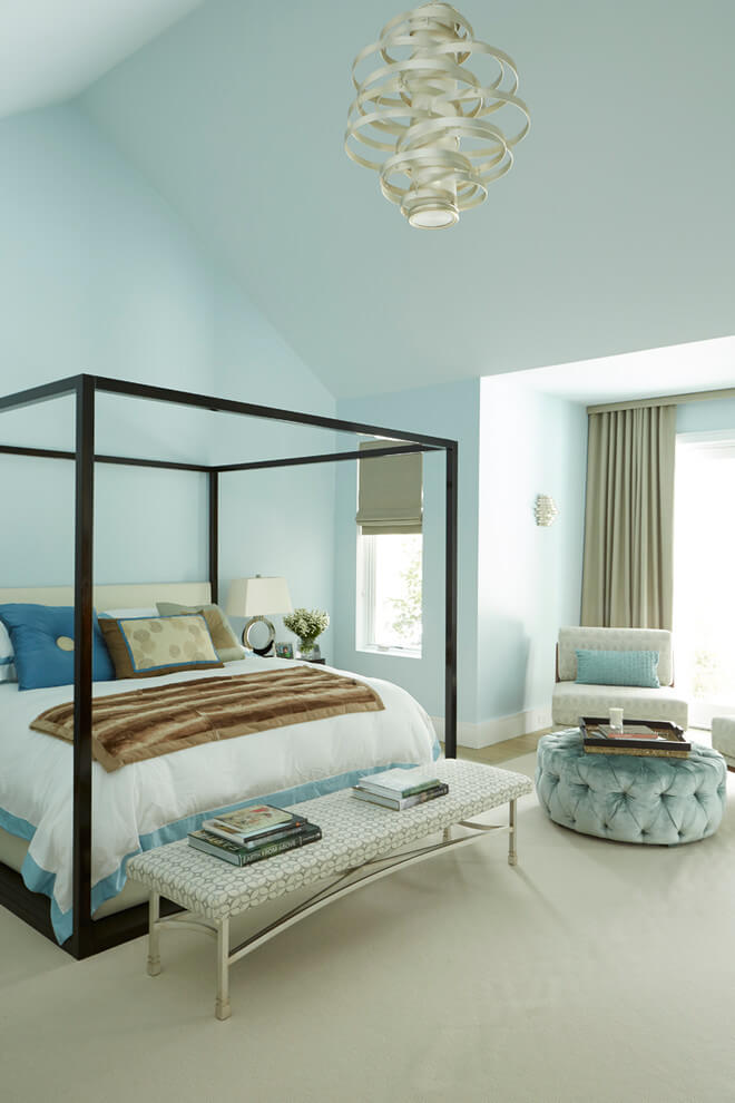 Modern bedroom in pastel colors