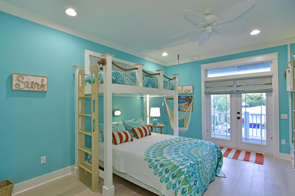 Children's bedroom with coastal colors