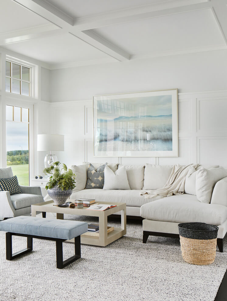 Coastal White Living Room Design