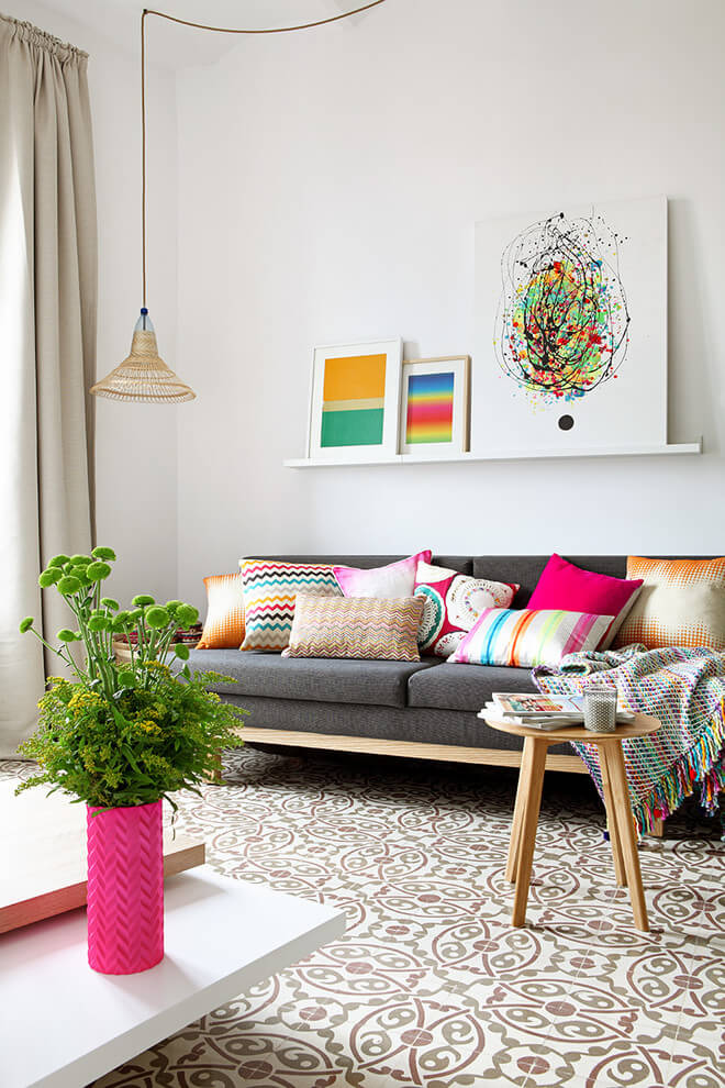Vibrant Bohemian Living Room Design