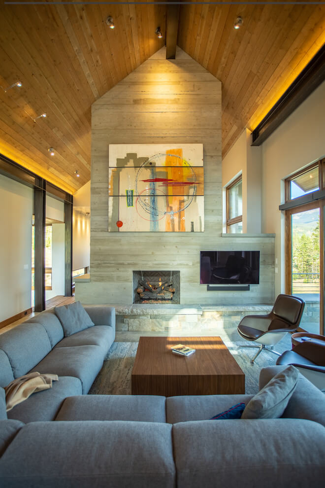 Modern design Rustic living room