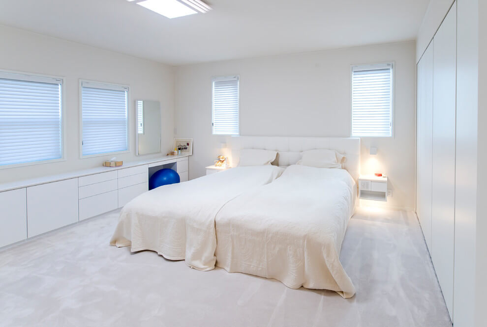 Simple modern bedroom in white