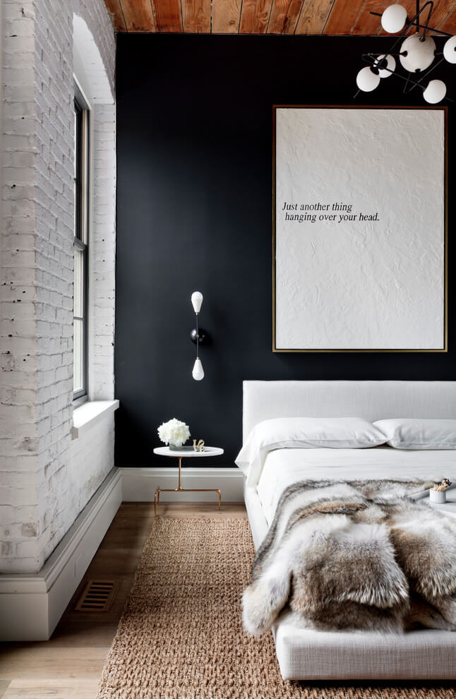 Black accent wall industrial design