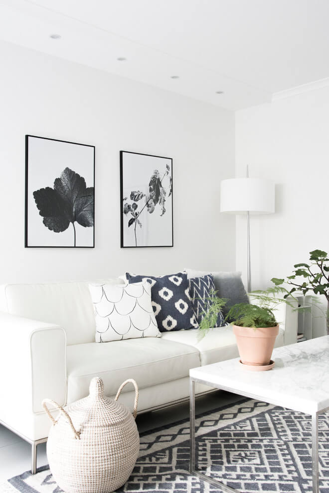 White and bright living room