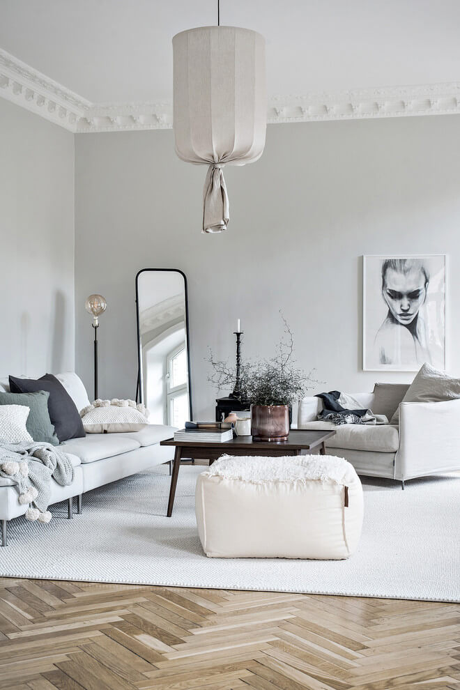 Warm white Nordic living room
