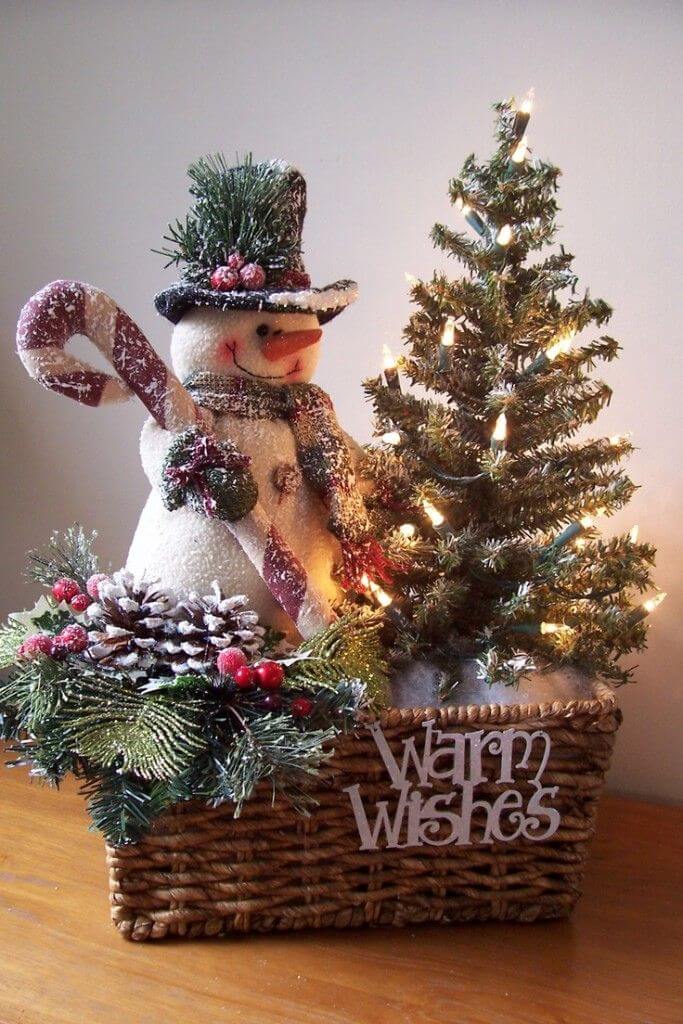 Frostad Snowman Christmas Centerpiece