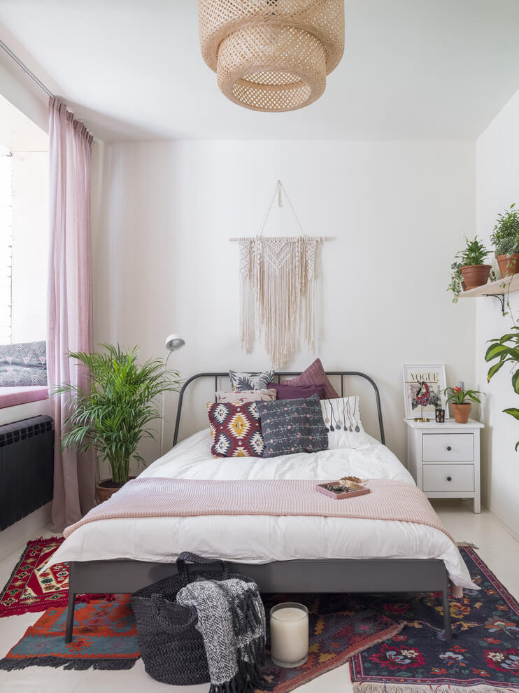 Eclectic hand to simple bedroom