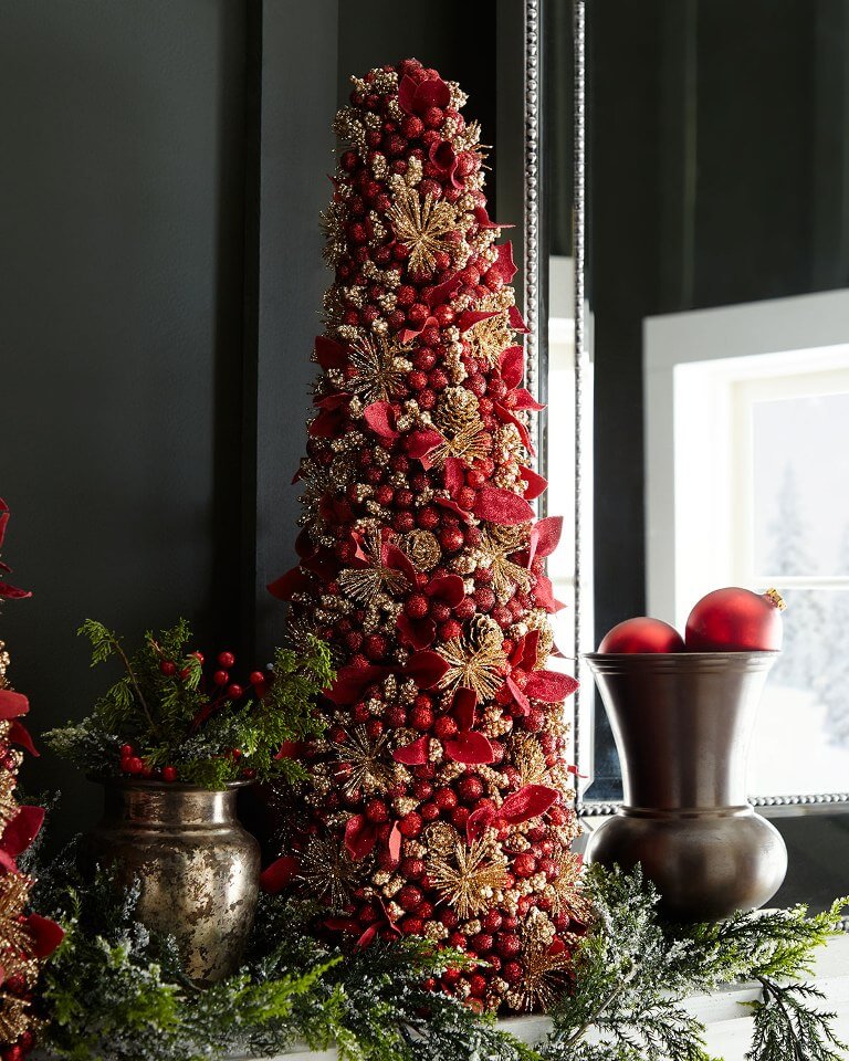 Festive red table tree
