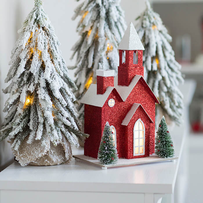Festive red gray Christmas decoration