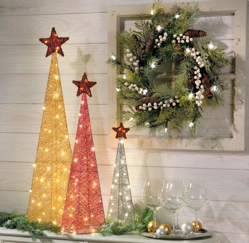 Christmas lighting Mantel decoration