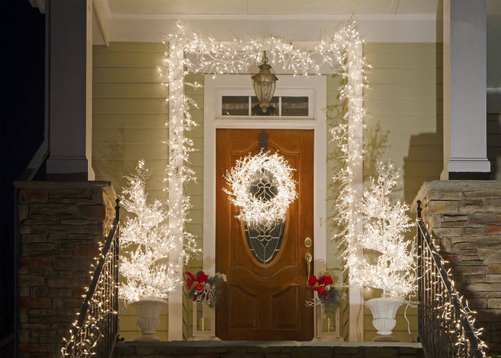 Christmas Light Front Door Decor