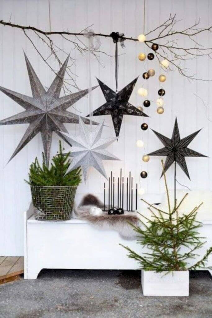 Scandinavian black and white Christmas decoration