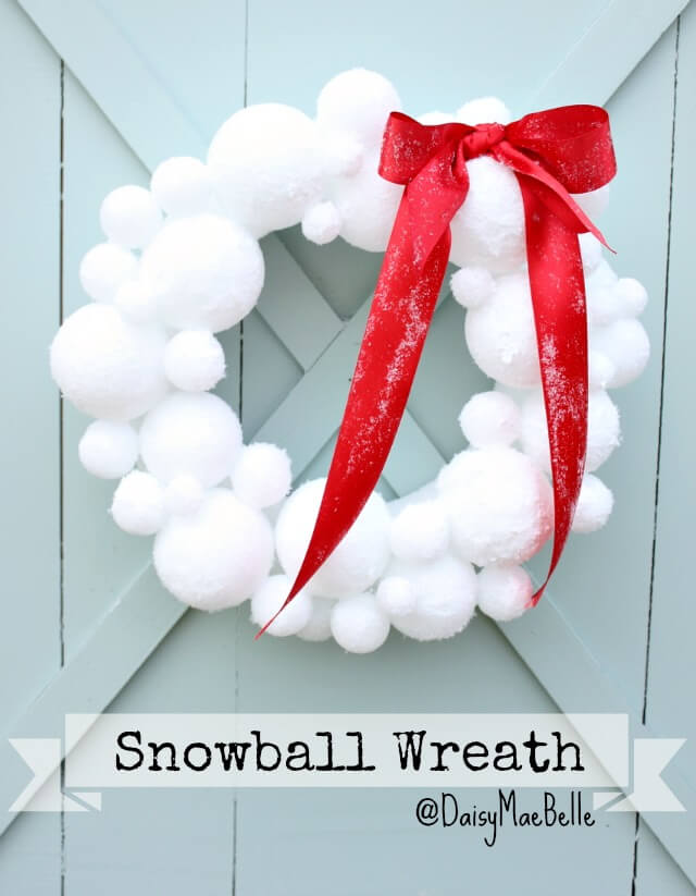 Front Door Snowball Christmas Wreath