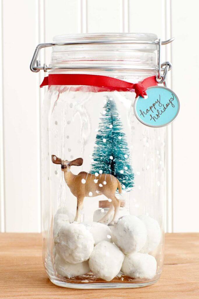 Mason Jar Snowballs Christmas Decor