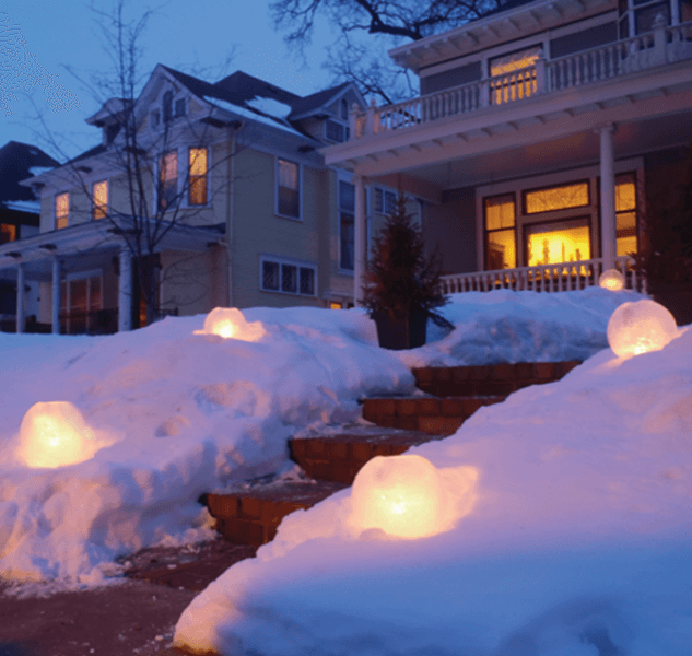 Frozen Christmas Snowball Luminaries