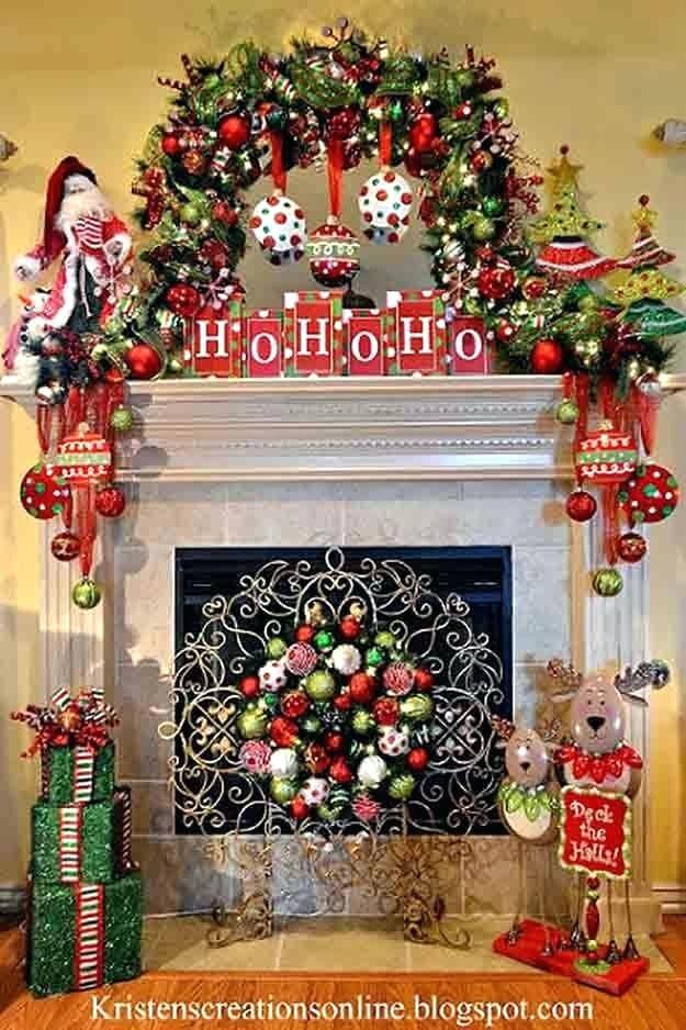 Whimsical Christmas fireplace