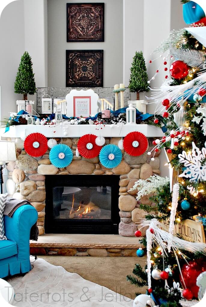 Paper ornament DIY fireplace decor