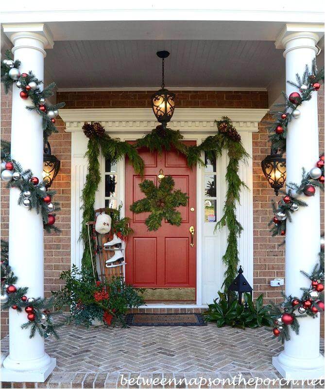 Front Porch Christmas Garland Decoration
