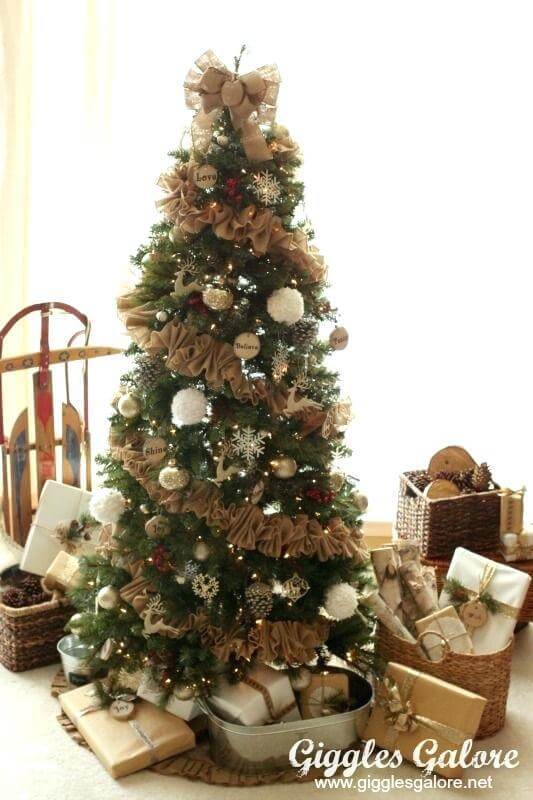 Burlap Garland Christmas Tree Decor