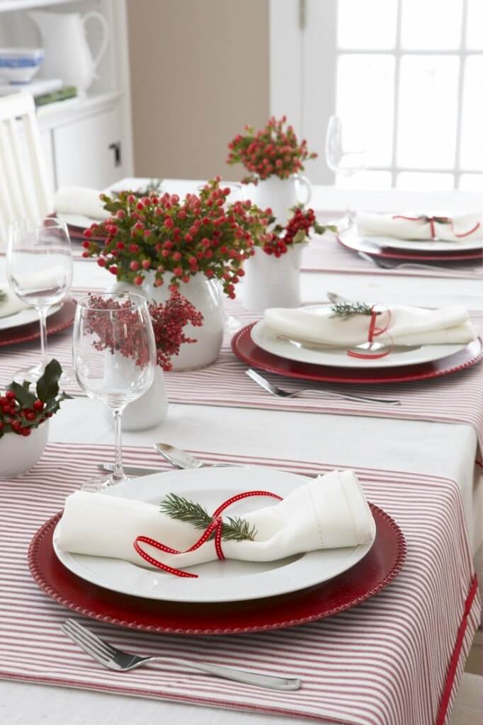 Rustic setting for modern Christmas table