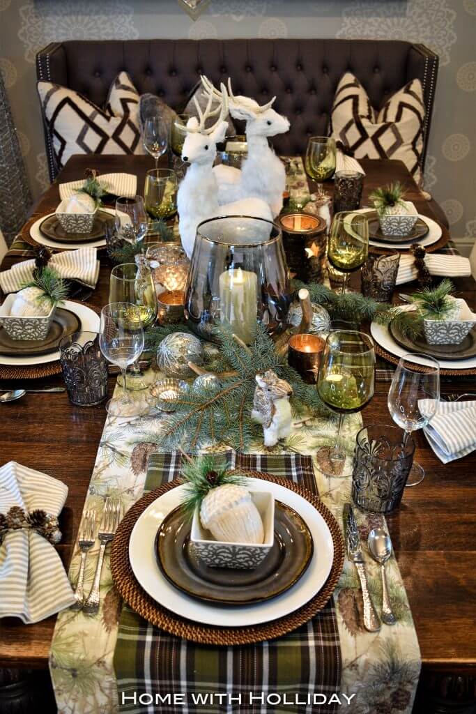 Rustic woodland Christmas table