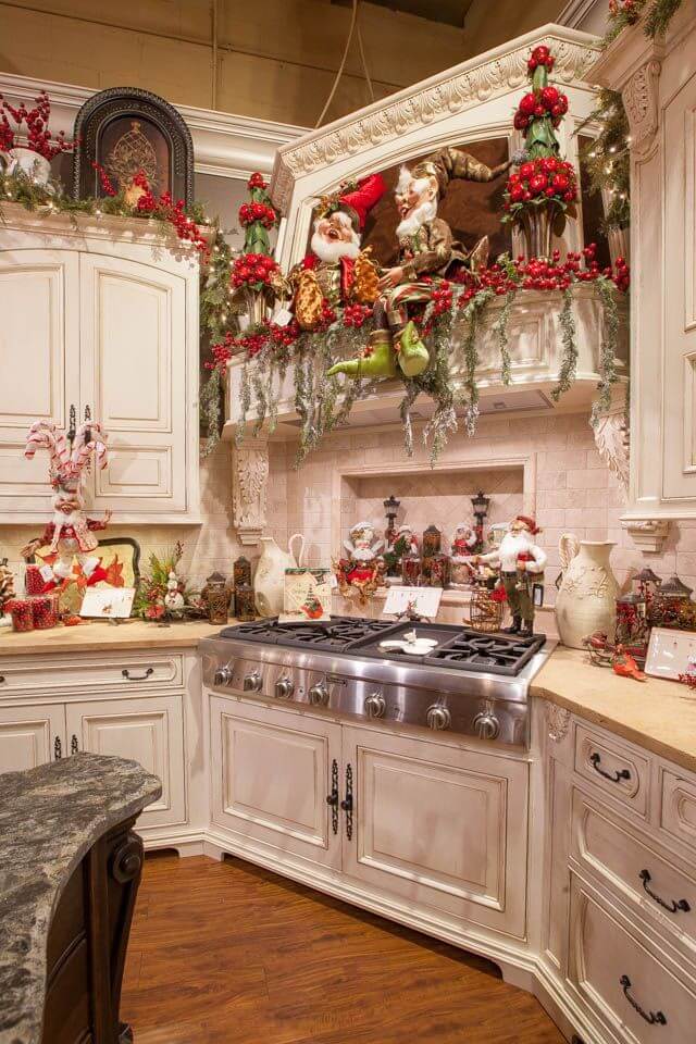 Whimsical Christmas kitchen decoration