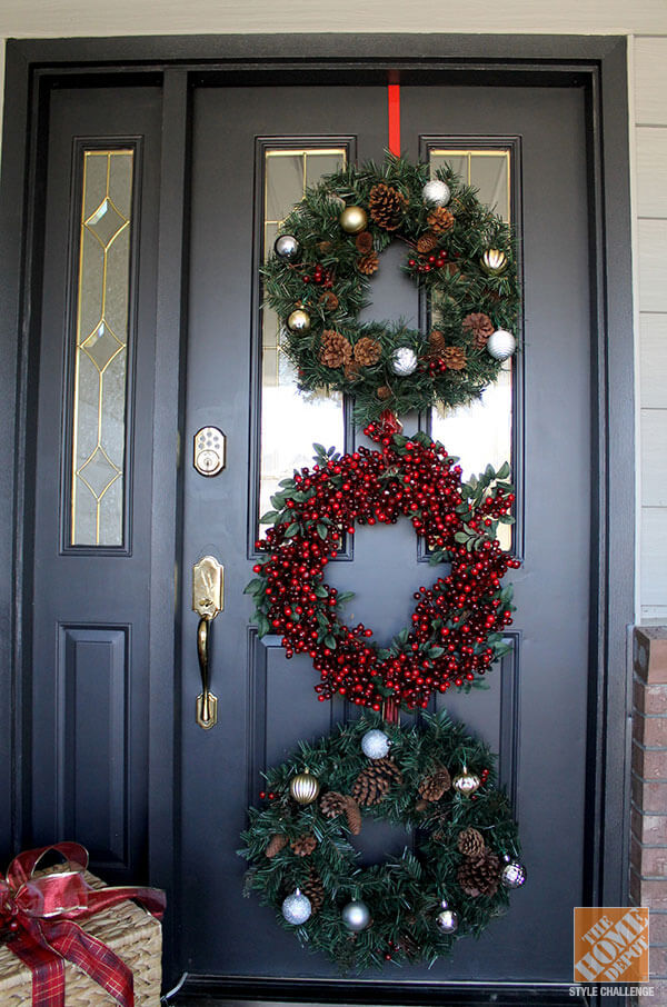 Wreath Trio Front Door Decor
