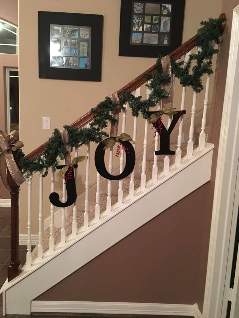 Christmas sign stairs