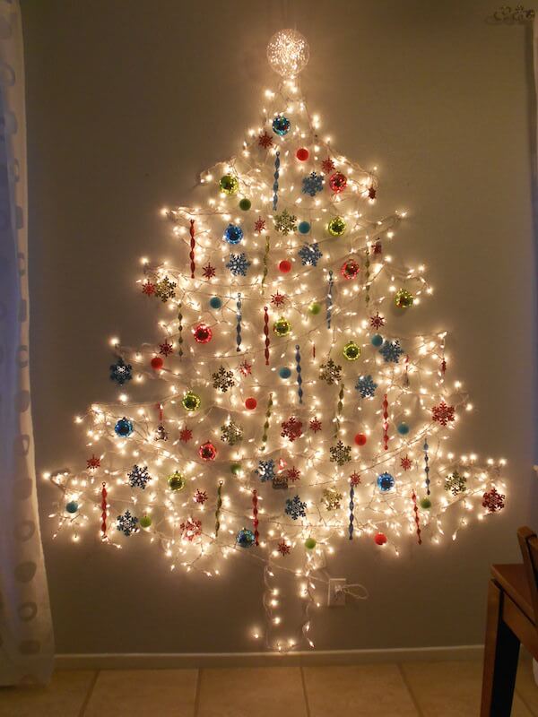 Festive spotlight Christmas tree