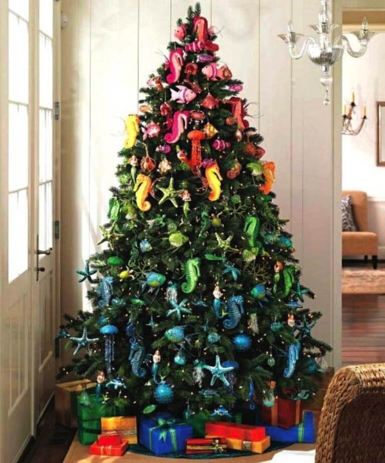 Tropical Colors Coastal Christmas Tree