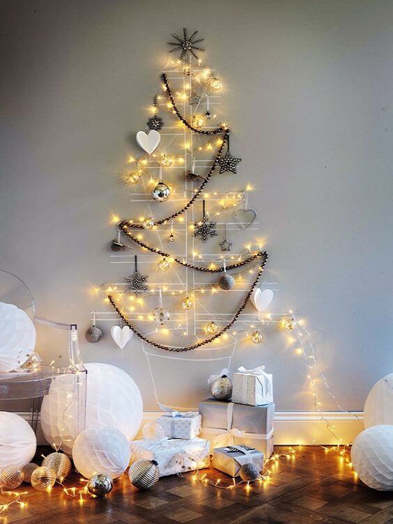 Modern alternative Christmas tree decor