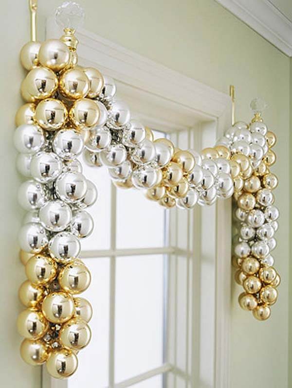 Festive gold silver decoration decorations