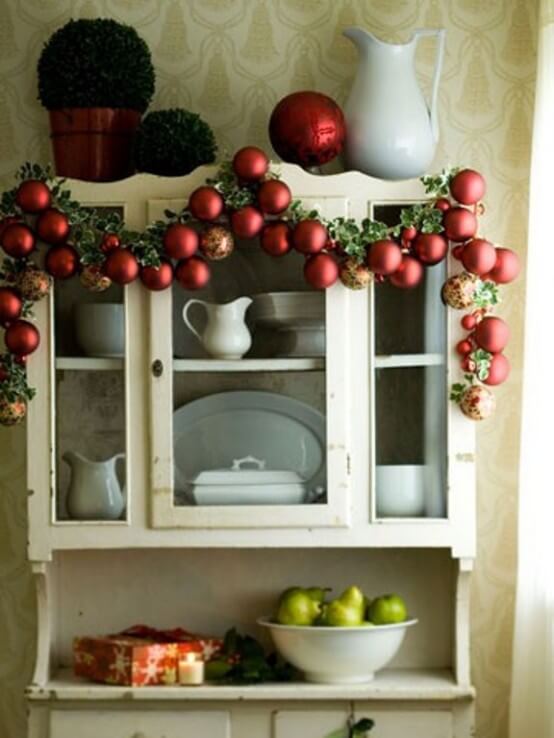 Kitchen Cabinet Christmas balls
