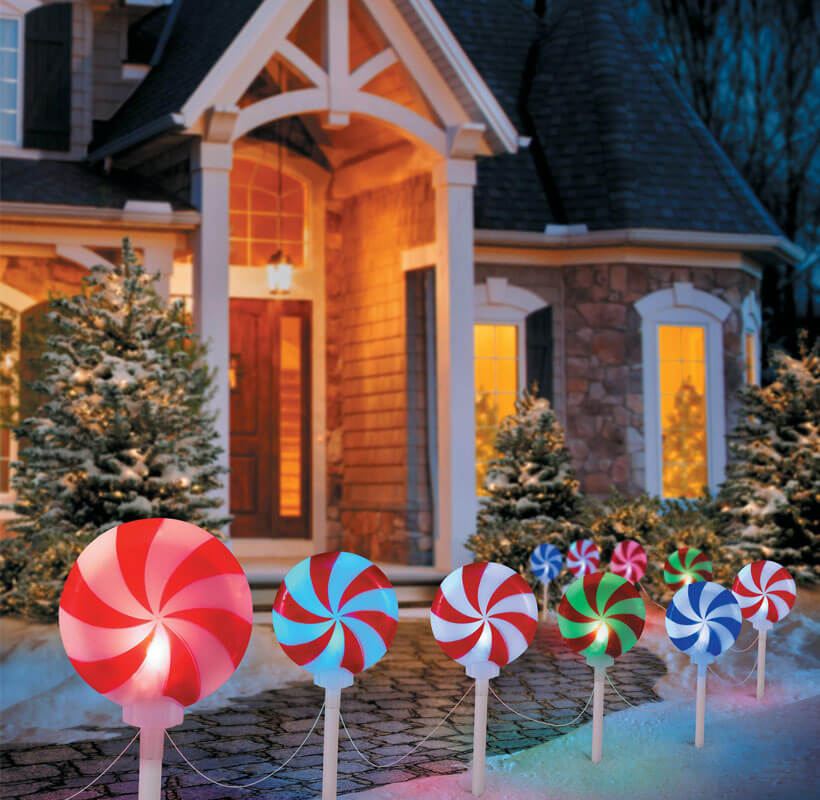 Christmas Peppermint Candy Pathway Markers