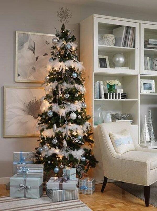 Narrow living room Christmas tree