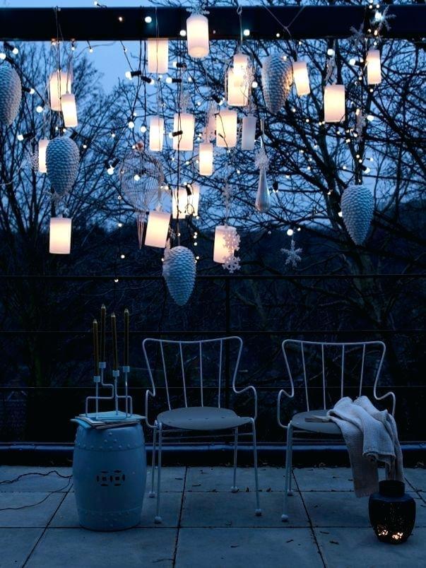 Hanging candles and snowflakes