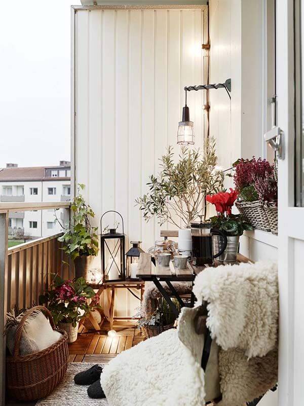 Cute winter balcony Christmas