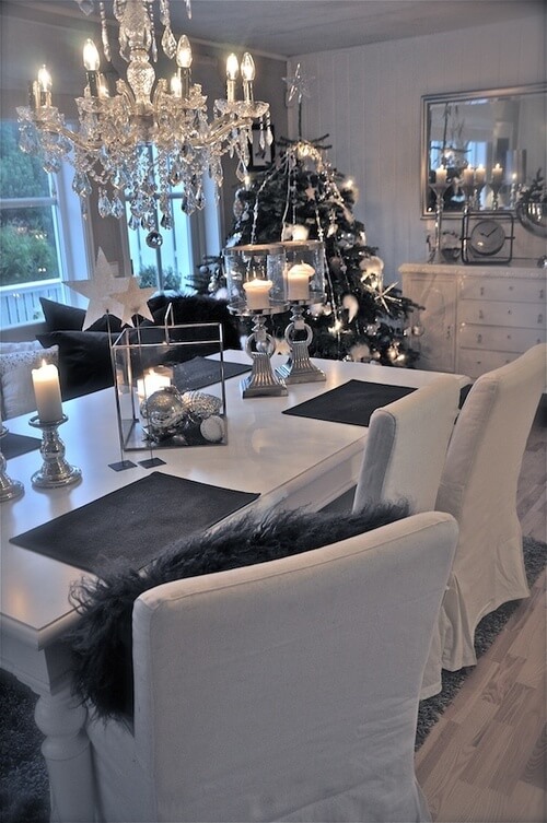 Glittery Gray Dining Room Decor