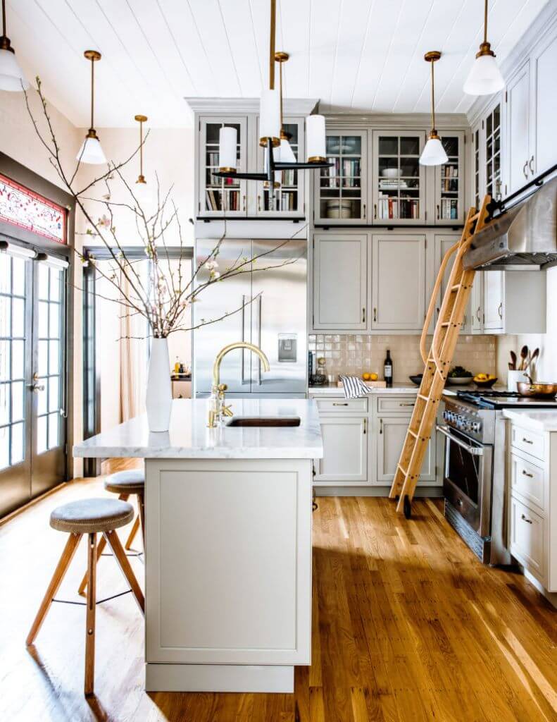 Victorian kitchen with high ceilings