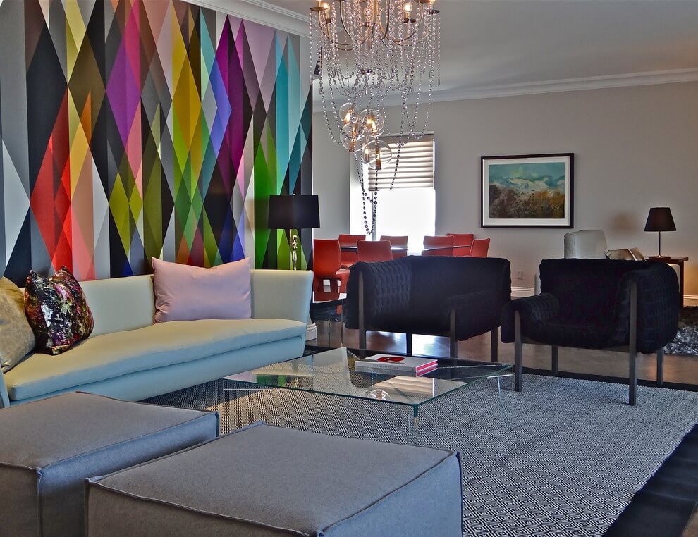 multicolored wall living room