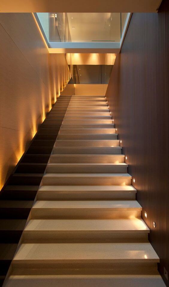 Two style recessed staircase wall lights
